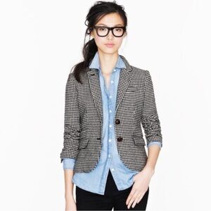 J Crew Elbow-Patch Schoolboy Blazer Houndstooth